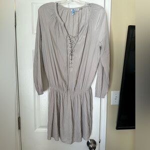 Ramy Brook ‘Alexandra’ gray lace front dress with sleeves from Revolve. Size XS
